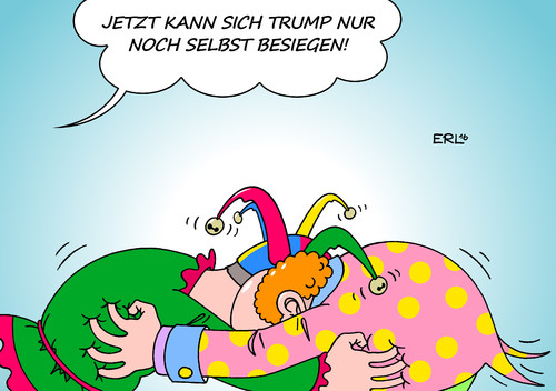 Cartoon: Trump (medium) by Erl tagged usa,präsidentschaft,wahl,vorwahlen,republikaner,donald,trump,provokation,clown,narr,siegeszug,karikatur,erl,usa,präsidentschaft,wahl,vorwahlen,republikaner,donald,trump,provokation,clown,narr,siegeszug,karikatur,erl