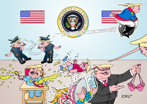 Cartoon: Trump (medium) by Erl tagged usa,präsident,donald,trump,affären,skandale,lügen,rechtspopulismus,tollhaus,baby,kleinkind,trotzphase,weltpolizei,mode,ivanka,clown,torte,smartphone,twitter,make,america,great,again,karikatur,erl,usa,präsident,donald,trump,affären,skandale,lügen,rechtspopulismus,tollhaus,baby,kleinkind,trotzphase,weltpolizei,mode,ivanka,clown,torte,smartphone,twitter,make,america,great,again,karikatur,erl