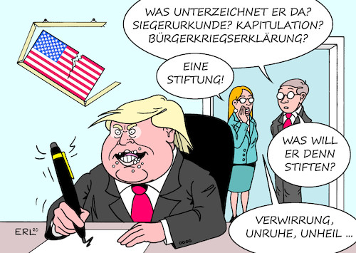 Cartoon: Trump (medium) by Erl tagged politik,usa,wahl,ergebnis,donald,trump,reaktion,akzeptanz,bürgerkrieg,verwirrung,unruhe,chaos,niederlage,sieg,joe,biden,demokraten,republikaner,karikatur,erl,politik,usa,wahl,ergebnis,donald,trump,reaktion,akzeptanz,bürgerkrieg,verwirrung,unruhe,chaos,niederlage,sieg,joe,biden,demokraten,republikaner,karikatur,erl