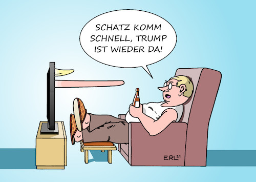 Cartoon: Trump (medium) by Erl tagged politik,usa,ex,präsident,donald,trump,rede,anhänger,republikaner,trumpismus,anführer,rechtspopulismus,nationalismus,rassismus,verschwörungstheorien,wahlfälschung,lügen,nase,pinocchio,fernsehen,nachrichten,karikatur,erl,politik,usa,ex,präsident,donald,trump,rede,anhänger,republikaner,trumpismus,anführer,rechtspopulismus,nationalismus,rassismus,verschwörungstheorien,wahlfälschung,lügen,nase,pinocchio,fernsehen,nachrichten,karikatur,erl