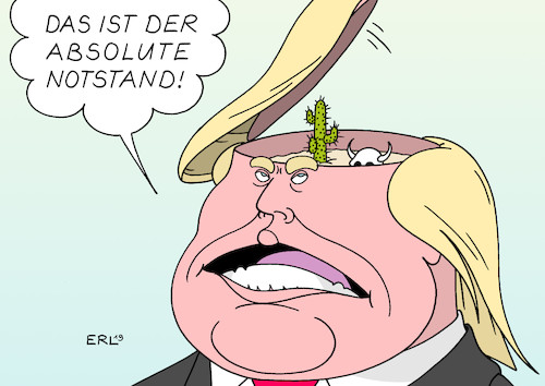 Cartoon: Trump hat Recht (medium) by Erl tagged politik,usa,präsident,donald,trump,wahlversprechen,bau,mauer,grenze,mexiko,finanzierung,haushalt,kongress,demokraten,kompromiss,ausrufung,notstand,grundlos,kopf,leere,wüste,karikatur,erl,politik,usa,präsident,donald,trump,wahlversprechen,bau,mauer,grenze,mexiko,finanzierung,haushalt,kongress,demokraten,kompromiss,ausrufung,notstand,grundlos,kopf,leere,wüste,karikatur,erl