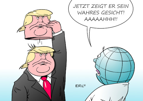 Cartoon: Trump I (medium) by Erl tagged illustration,politik,barack,obama,atomabkommen,iran,verbot,atomwaffen,gegenzug,aufhebung,sanktionen,usa,präsident,donald,trump,aufkündigung,ausstieg,gefahr,atomares,wettrüsten,bombe,atombombe,spiel,feuer,öl,ölfass,pulverfass,nahost,welt,erde,außenpolitik,rechtspopulismus,nationalismus,diplomatie,karikatur,erl,illustration,politik,barack,obama,atomabkommen,iran,verbot,atomwaffen,gegenzug,aufhebung,sanktionen,usa,präsident,donald,trump,aufkündigung,ausstieg,gefahr,atomares,wettrüsten,bombe,atombombe,spiel,feuer,öl,ölfass,pulverfass,nahost,welt,erde,außenpolitik,rechtspopulismus,nationalismus,diplomatie,karikatur,erl