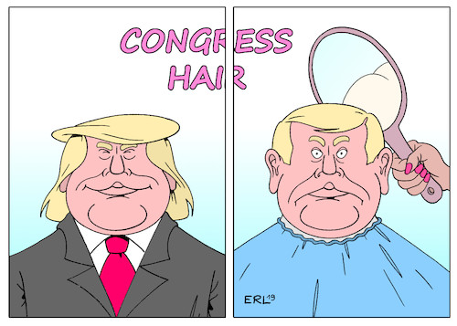 Cartoon: Trump Kongress (medium) by Erl tagged politik,usa,parlament,wahlen,demokraten,mehrheit,kongress,opposition,präsident,donals,trump,macht,stutzen,haare,frisur,friseur,salon,karikatur,erl,politik,usa,parlament,wahlen,demokraten,mehrheit,kongress,opposition,präsident,donals,trump,macht,stutzen,haare,frisur,friseur,salon,karikatur,erl