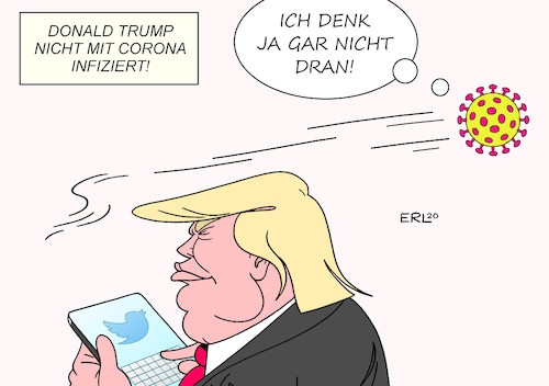 Cartoon: Trump nicht infiziert (medium) by Erl tagged politik,gesundheit,krankheit,infektion,covid19,corona,virus,coronavirus,usa,präsident,donald,trump,testergebnis,negativ,karikatur,erl,politik,gesundheit,krankheit,infektion,covid19,corona,virus,coronavirus,usa,präsident,donald,trump,testergebnis,negativ,karikatur,erl