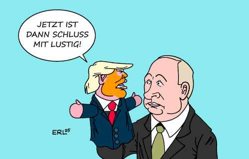 Cartoon: Trump Putin (medium) by Erl tagged politik,verhältnis,usa,russland,trump,umdenken,putin,aggressor,krieg,angriff,ukraine,handpuppe,karikatur,erl,politik,verhältnis,usa,russland,trump,umdenken,putin,aggressor,krieg,angriff,ukraine,handpuppe,karikatur,erl
