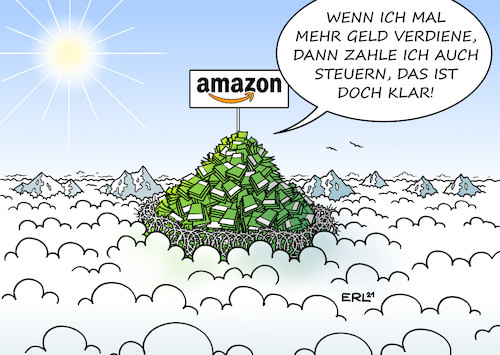 Cartoon: Über den Wolken ... (medium) by Erl tagged politik,finanzen,steuern,reiche,superreiche,amazon,jeff,bezos,steuervermeidung,steuerflucht,geld,gier,profit,gemeinwohl,staat,soziale,gerechtigkeit,berg,berge,wolken,sonne,karikatur,erl,politik,finanzen,steuern,reiche,superreiche,amazon,jeff,bezos,steuervermeidung,steuerflucht,geld,gier,profit,gemeinwohl,staat,soziale,gerechtigkeit,berg,berge,wolken,sonne,karikatur,erl