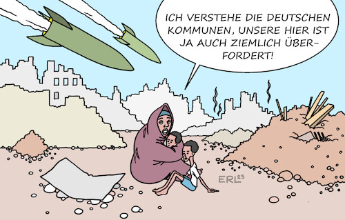 Cartoon: Überforderte Kommunen (medium) by Erl tagged politik,asyl,asylrecht,cdu,beschneidung,begrenzung,überforderung,kommunen,flucht,vertreibung,bürgerkrieg,flüchtlinge,geflüchtete,karikatur,erl,politik,asyl,asylrecht,cdu,beschneidung,begrenzung,überforderung,kommunen,flucht,vertreibung,bürgerkrieg,flüchtlinge,geflüchtete,karikatur,erl