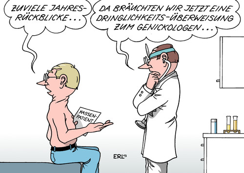 Cartoon: Überweisung (medium) by Erl tagged arzt,patient,privatpatient,kassenpatient,überweisung,termin,facharzt,wartezeit,terminvergabe,dringlichkeit,dringlichkeitsüberweisung,jahresende,jahresrückblick,hals,genick,silvester,karikatur,erl,arzt,patient,privatpatient,kassenpatient,überweisung,termin,facharzt,wartezeit,terminvergabe,dringlichkeit,dringlichkeitsüberweisung,jahresende,jahresrückblick,hals,genick,silvester