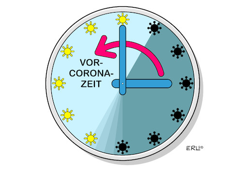 Cartoon: Uhr zurückdrehen (medium) by Erl tagged politik,corona,virus,pandemie,covid19,zweite,welle,herbst,winter,uhr,umstellung,zeitumstellung,winterzeit,zurückdrehen,vorcoronazeit,karikatur,erl,politik,corona,virus,pandemie,covid19,zweite,welle,herbst,winter,uhr,umstellung,zeitumstellung,winterzeit,zurückdrehen,vorcoronazeit,karikatur,erl