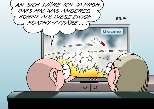 Cartoon: Ukraine (medium) by Erl tagged ukraine,bürgerkrieg,maidan,nachrichten,fernsehen,thema,edathy,affäre,regierung,regierungskrise,ukraine,bürgerkrieg,maidan,nachrichten,fernsehen,thema,edathy,affäre,regierung,regierungskrise