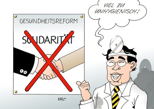 Cartoon: Unhygienisch (medium) by Erl tagged rösler,gesundheitsminister,gesundheitsreform,solidarität,arm,reich,arbeitgeber,arbeitnehmer,hand,hände,handschlag,hygiene,unhygienisch,rösler,gesundheitsminister,gesundheitsreform,gesundheit,solidarität,arm,reich,arbeitgeber,arbeitnehmer,hygiene