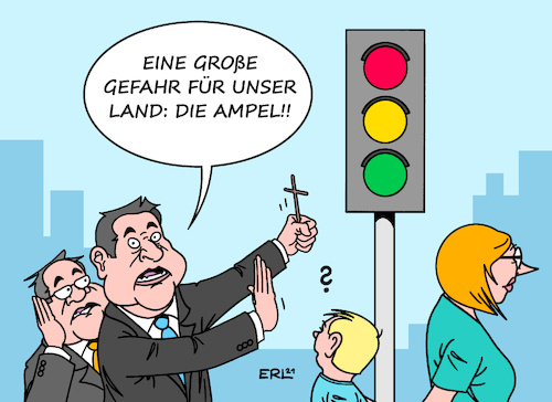 Cartoon: Unions-Panik (medium) by Erl tagged politik,wahl,bundestagswahl,kanzlerkandidat,union,armin,laschet,cdu,umfragen,absturz,umfragetief,umfragehoch,olaf,scholz,spd,möglichkeit,koalition,ampelkoalition,rot,gelb,grün,fdp,die,grünen,grüne,warnung,markus,söder,csu,ampel,schreckgespenst,gefahr,land,karikatur,erl,politik,wahl,bundestagswahl,kanzlerkandidat,union,armin,laschet,cdu,umfragen,absturz,umfragetief,umfragehoch,olaf,scholz,spd,möglichkeit,koalition,ampelkoalition,rot,gelb,grün,fdp,die,grünen,grüne,warnung,markus,söder,csu,ampel,schreckgespenst,gefahr,land,karikatur,erl