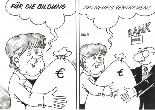 Cartoon: Bildung (medium) by Erl tagged bildung,bildungssystem,geld,bank,banken,krise,finanzkrise,wirtschaftskrise,vertrauen,bildung,wissen,bildungswesen,bildungssystem,geld,bank,banken,krise,finanzkrise,wirtschaftskrise,vertrauen,angela merkel,angela,merkel