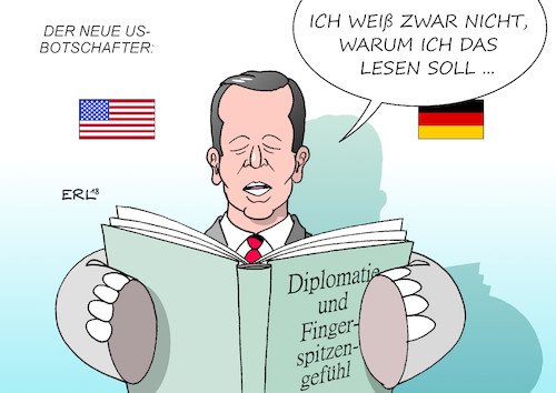 Cartoon: US-Botschafter (medium) by Erl tagged politik,usa,botschafter,richard,grenell,deutschland,berlin,aussage,unterstützung,konservative,politiker,bewunderung,sebastian,kurz,övp,österreich,parteilichkeit,widerspruch,diplomatie,fingerspitzengefühl,elefant,karikatur,erl,politik,usa,botschafter,richard,grenell,deutschland,berlin,aussage,unterstützung,konservative,politiker,bewunderung,sebastian,kurz,övp,österreich,parteilichkeit,widerspruch,diplomatie,fingerspitzengefühl,elefant,karikatur,erl