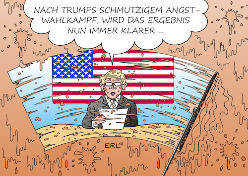 Cartoon: US-Wahl (medium) by Erl tagged politik,usa,midterm,elections,wahlen,kongress,wahlkampf,präsident,donald,trump,angst,schüren,schrecken,schreckensszenario,migranten,einwanderer,illegal,terror,gewalt,drogen,retter,erlöser,rechtspopulismus,nationalismus,rassismus,schmutz,schiss,wähler,wahlergebniss,scheibenwischer,karikatur,erl,politik,usa,midterm,elections,wahlen,kongress,wahlkampf,präsident,donald,trump,angst,schüren,schrecken,schreckensszenario,migranten,einwanderer,illegal,terror,gewalt,drogen,retter,erlöser,rechtspopulismus,nationalismus,rassismus,schmutz,schiss,wähler,wahlergebniss,scheibenwischer,karikatur,erl