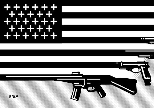 Cartoon: USA (medium) by Erl tagged usa,amoklauf,grundschule,waffen,waffengesetz,waffenlobby,usa,amoklauf,grundschule,waffen,waffengesetz,waffenlobby