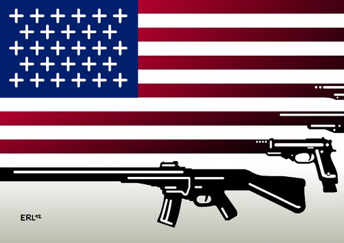 Cartoon: USA (medium) by Erl tagged usa,amoklauf,grundschule,waffen,waffengesetz,waffenlobby,usa,amoklauf,grundschule,waffen,waffengesetz,waffenlobby