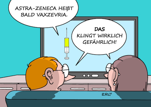 Cartoon: Vaxzevria (medium) by Erl tagged politik,corona,virus,pandemie,covid19,impfung,impfen,impfstoff,astrazeneca,nebenwirkungen,todesfälle,stopp,neubewertung,schaden,image,ruf,änderung,name,vaxzevria,klang,gefährlich,karikatur,erl,politik,corona,virus,pandemie,covid19,impfung,impfen,impfstoff,astrazeneca,nebenwirkungen,todesfälle,stopp,neubewertung,schaden,image,ruf,änderung,name,vaxzevria,klang,gefährlich,karikatur,erl