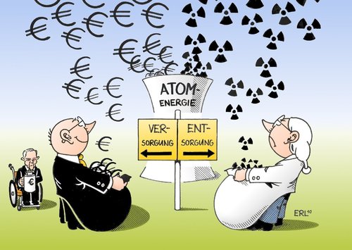 Cartoon: Ver- und Entsorgung (medium) by Erl tagged atomenergie,atomkraft,atomkraftwrek,energie,energieversorger,konzern,stromkonzern,gewinne,privat,risiko,müll,abfall,starhlung,radioaktivitöt,öffentlich,versorgung,entsorgung,brennelementesteuer,atomsteuer,abgabe,finanzminister,schäuble,atomenergie,atomkraft,atomkraftwrek,energie,energieversorger,konzern,stromkonzern,gewinne,privat,radioaktivität,akw