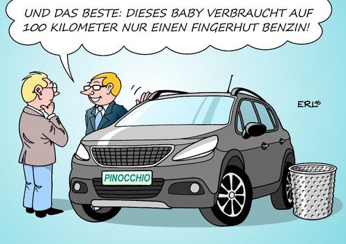 Cartoon: Verbrauchsangaben (medium) by Erl tagged erl,karikatur,fingerhut,suv,erderwärmung,klimawandel,klimaschutz,umweltschutz,ausstoß,co2,lügen,tricks,schummelei,kilometer,hundert,pro,liter,diesel,benzin,kraftstoff,verbrauch,angaben,autobauer,autohersteller,auto,auto,autohersteller,autobauer,angaben,verbrauch,kraftstoff,benzin,diesel,liter,pro,hundert,kilometer,schummelei,tricks,lügen,co2,ausstoß,umweltschutz,klimaschutz,klimawandel,erdrwärmung,suv,fingerhut,karikatur,erl