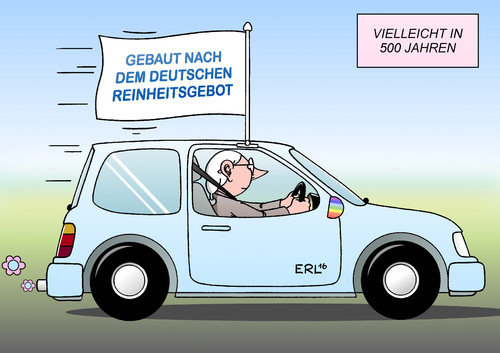 Cartoon: Vielleicht in 500 Jahren (medium) by Erl tagged reinheitsgebot,bier,500,jahre,jubiläum,auto,abgasskandal,vw,volkswagen,rückruf,mercedes,audi,porsche,opel,schadstoffe,abgase,karikatur,erl,reinheitsgebot,bier,500,jahre,jubiläum,auto,abgasskandal,vw,volkswagen,rückruf,mercedes,audi,porsche,opel,schadstoffe,abgase,karikatur,erl