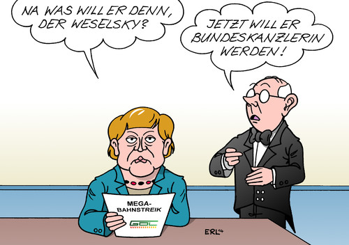 Cartoon: Von dem Lokführer ... (medium) by Erl tagged gdl,gewerkschaft,lokführer,claus,weselsky,streik,mega,bahn,bahnstreik,db,spartengewerkschaft,macht,mitglieder,märchen,von,dem,fischer,und,siner,fru,butt,bundeskanzlerin,angela,merkel,gdl,gewerkschaft,lokführer,claus,weselsky,streik,mega,bahn,bahnstreik,db,spartengewerkschaft,macht,mitglieder,märchen,von,dem,fischer,und,siner,fru,butt,bundeskanzlerin,angela,merkel