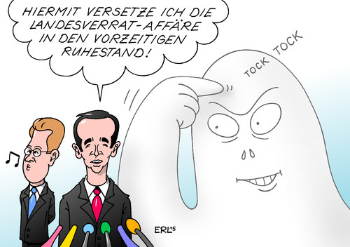 Cartoon: Vorzeitiger Ruhestand (medium) by Erl tagged verfassungsschutz,präsident,hans,georg,maaßen,anzeige,blog,journalist,landesverrat,ermittlung,gutachten,generalbundesanwalt,harald,range,kritik,angriff,justizminister,heiko,maas,entlassung,vorzeitiger,ruhestand,affäre,gespenst,karikatur,erl,verfassungsschutz,präsident,hans,georg,maaßen,anzeige,blog,journalist,landesverrat,ermittlung,gutachten,generalbundesanwalt,harald,range,kritik,angriff,justizminister,heiko,maas,entlassung,vorzeitiger,ruhestand,affäre,gespenst