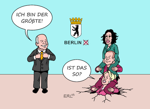 Cartoon: Wahlsieger (medium) by Erl tagged politik,wahl,berlin,verluste,regierung,spd,grüne,bettina,jarasch,linke,klaus,lederer,wahlsieger,kai,wegner,cdu,regierungsbildung,schwierig,regierende,bürgermeisterin,franziska,giffey,einbruch,größe,karikatur,erl,politik,wahl,berlin,verluste,regierung,spd,grüne,bettina,jarasch,linke,klaus,lederer,wahlsieger,kai,wegner,cdu,regierungsbildung,schwierig,regierende,bürgermeisterin,franziska,giffey,einbruch,größe,karikatur,erl