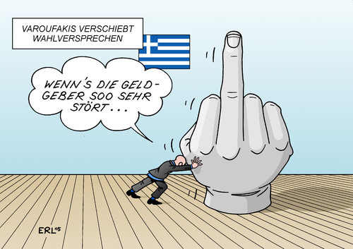 Cartoon: Wahlversprechen 2 (medium) by Erl tagged griechenland,krise,schulden,troika,eu,ezb,iwf,sparkurs,wahl,linke,syriza,wahlversprechen,konfrontation,fuckfinger,stinkefinger,tsipras,varoufakis,finanzminister,verschiebung,geldgeber,kredit,pleite,karikatur,erl,griechenland,krise,schulden,troika,eu,ezb,iwf,sparkurs,wahl,linke,syriza,wahlversprechen,konfrontation,fuckfinger,stinkefinger,tsipras,varoufakis,finanzminister,verschiebung,geldgeber,kredit,pleite