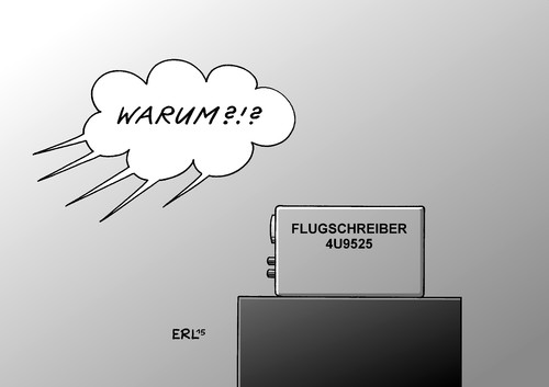 Cartoon: Warum (medium) by Erl tagged flugzeugabsturz,flugzeugunglück,flug,barcelona,düsseldorf,unglück,trauer,opfer,tod,leid,angehörige,fragen,frage,warum,sinn,sinnlosigkeit,ursache,flugschreiber,stimmenrecorder,blackbox,flugzeug