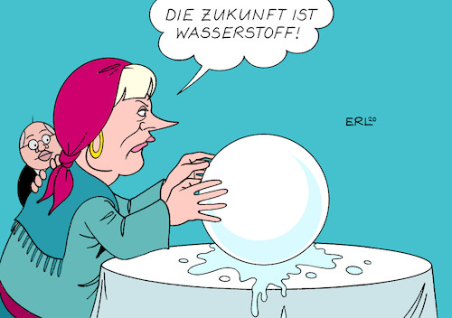 Cartoon: Wasserstoff (medium) by Erl tagged politik,energie,antrieb,motor,diesel,benzin,elektromobilität,wasserstoff,strategie,bundesregierung,cdu,csu,spd,merkel,altmaier,zukunft,wahrsagerin,glaskugel,karikatur,erl,politik,energie,antrieb,motor,diesel,benzin,elektromobilität,wasserstoff,strategie,bundesregierung,cdu,csu,spd,merkel,altmaier,zukunft,wahrsagerin,glaskugel,karikatur,erl