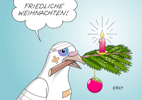 Cartoon: Weihnachtswunsch (medium) by Erl tagged weihnachten,wunsch,frieden,friedenstaube,kerze,kugel,tannenzweig,krieg,bürgerkrieg,syrien,ukraine,jemen,terror,anschläge,terroranschläge,gewalt,hass,rechtspopulismus,spaltung,abschottung,flüchtlinge,solidarität,karikatur,erl,weihnachten,wunsch,frieden,friedenstaube,kerze,kugel,tannenzweig,krieg,bürgerkrieg,syrien,ukraine,jemen,terror,anschläge,terroranschläge,gewalt,hass,rechtspopulismus,spaltung,abschottung,flüchtlinge,solidarität,karikatur,erl