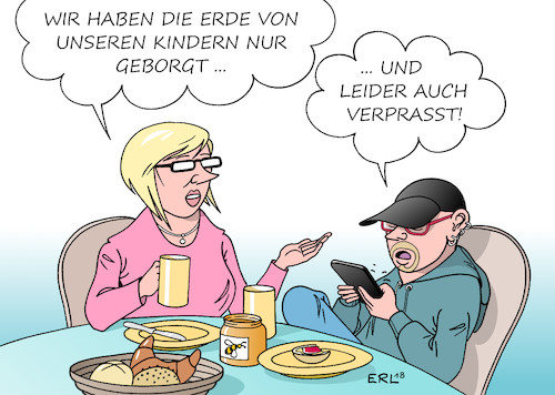 Cartoon: Weltüberlastungstag (medium) by Erl tagged politik,ökologie,earth,overshoot,day,welterschöpfungstag,welt,erde,ressourcen,verbrauch,größer,reproduktion,pump,kredit,kinder,generation,nachhaltigkeit,global,footprint,network,wachstum,gier,rohstoffe,nahrung,lebensmittel,landwirtschaft,umwelt,umweltschutz,karikatur,erl,politik,ökologie,earth,overshoot,day,welterschöpfungstag,welt,erde,ressourcen,verbrauch,größer,reproduktion,pump,kredit,kinder,generation,nachhaltigkeit,global,footprint,network,wachstum,gier,rohstoffe,nahrung,lebensmittel,landwirtschaft,umwelt,umweltschutz,karikatur,erl