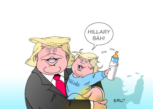 Cartoon: Wikileaks (medium) by Erl tagged usa,präsident,donald,trump,sohn,wikileaks,karikatur,erl,usa,präsident,donald,trump,sohn,wikileaks,karikatur,erl