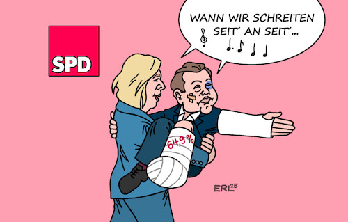 Cartoon: Wir werden das Kind schon ... (medium) by Erl tagged politik,spd,parteitag,wahl,vorsitz,doppelspitze,bas,klingbeil,abstrafung,wahlniederlage,machtfülle,karikatur,erl,politik,spd,parteitag,wahl,vorsitz,doppelspitze,bas,klingbeil,abstrafung,wahlniederlage,machtfülle,karikatur,erl