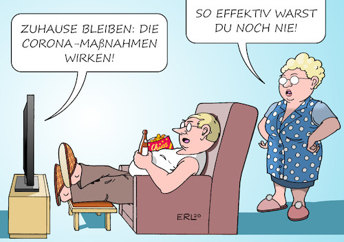 Cartoon: Wirkung (medium) by Erl tagged politik,corona,pandemie,maßnahmen,kontaktverbot,ausgangsbeschränkung,daheim,zuhause,bleiben,wirkung,karikatur,erl,politik,corona,oandemie,maßnahmen,kontaktverbot,ausgangsbeschränkung,daheim,zuhause,bleiben,wirkung,karikatur,erl