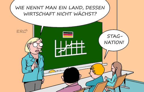 Cartoon: Wirtschaft (medium) by Erl tagged politik,wirtschaft,deutschland,wachstum,stagnation,bruttoinlandsprodukt,zweites,quartal,2023,schule,unterricht,lehrerin,schüler,schülerin,karikatur,erl,politik,wirtschaft,deutschland,wachstum,stagnation,bruttoinlandsprodukt,zweites,quartal,2023,schule,unterricht,lehrerin,schüler,schülerin,karikatur,erl