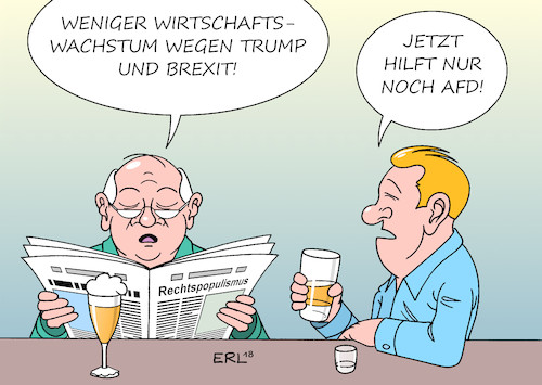 Cartoon: Wirtschaft Herbstgutachten (medium) by Erl tagged politik,wirtschaft,wirtschaftswachstum,pognose,herbstgutachten,verringerung,grund,präsident,donald,trump,usa,strafzölle,brexit,austritt,großbritannien,gb,uk,eu,europäische,union,rechtspopulismus,deutschland,afd,wähler,angst,zuwanderung,flüchtlinge,wirtschaftlich,verschlechterung,karikatur,erl,politik,wirtschaft,wirtschaftswachstum,pognose,herbstgutachten,verringerung,grund,präsident,donald,trump,usa,strafzölle,brexit,austritt,großbritannien,gb,uk,eu,europäische,union,rechtspopulismus,deutschland,afd,wähler,angst,zuwanderung,flüchtlinge,wirtschaftlich,verschlechterung,karikatur,erl