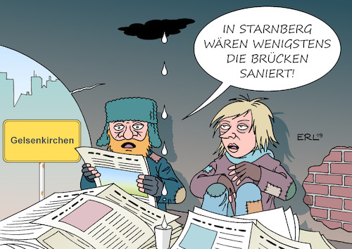 Cartoon: Wohlstandsverteilung (medium) by Erl tagged politik,deutschland,wohlstand,armut,reichtum,verteilung,region,reich,starnberg,arm,gelsenkirchen,karikatur,erl,politik,deutschland,wohlstand,armut,reichtum,verteilung,region,reich,starnberg,arm,gelsenkirchen,karikatur,erl