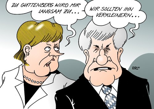 Cartoon: Zu Guttenberg (medium) by Erl tagged guttenberg,freiherr,karl,theodor,senkrechtstarter,hoffnungsträger,kanzler,ministerpräsident,macht,merkel,seehofer,verkleinerung,verteidigungsministerium,bürokratie,guttenberg,freiherr,karl theodor,senkrechtstarter,hoffnungsträger,kanzler,ministerpräsident,horst seehofer,angela merkel,verkleinerung,verteidigungsministerium,bürokratie,karl,theodor,horst,seehofer,angela,merkel