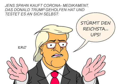 Cartoon: Zu Risiken und Nebenwirkungen... (medium) by Erl tagged politik,corona,virus,pandemie,lockdown,impfstoff,impfung,schleppend,gesundheitsminister,jens,spahn,kauf,medikament,antikörper,patient,usa,ex,präsident,donald,trump,impeachment,anstiftung,sturm,kapitol,frisur,selbstbräuner,test,nebenwirkung,nebenwirkungen,risiken,reichstag,karikatur,erl,politik,corona,virus,pandemie,lockdown,impfstoff,impfung,schleppend,gesundheitsminister,jens,spahn,kauf,medikament,antikörper,patient,usa,ex,präsident,donald,trump,impeachment,anstiftung,sturm,kapitol,frisur,selbstbräuner,test,nebenwirkung,nebenwirkungen,risiken,reichstag,karikatur,erl