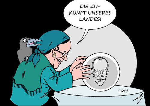 Cartoon: Zukunft (medium) by Erl tagged politik,wahl,bundestagswahl,2021,kanzlerkandidat,armin,laschet,union,cdu,csu,umfragen,absturz,umfragetief,wahrsager,wahrsagerin,rabe,vorstellung,zukunftsteam,zukunft,friedrich,merz,finanzen,wirtschaft,vergangenheit,karikatur,erl,politik,wahl,bundestagswahl,2021,kanzlerkandidat,armin,laschet,union,cdu,csu,umfragen,absturz,umfragetief,wahrsager,wahrsagerin,rabe,vorstellung,zukunftsteam,zukunft,friedrich,merz,finanzen,wirtschaft,vergangenheit,karikatur,erl