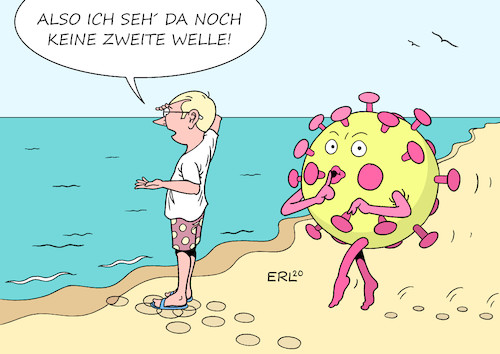 Cartoon: Zweite Welle (medium) by Erl tagged politik,corona,virus,pandemie,lockdown,lockerungen,party,versammlungen,mundschutz,maske,leichtsinn,ballermann,schlachthof,erntehelfer,hygiene,reisen,flugzeug,urlaub,rückkehrer,zweite,welle,schleichend,karikatur,erl,politik,corona,virus,pandemie,lockdown,lockerungen,party,versammlungen,mundschutz,maske,leichtsinn,ballermann,schlachthof,erntehelfer,hygiene,reisen,flugzeug,urlaub,rückkehrer,zweite,welle,schleichend,karikatur,erl