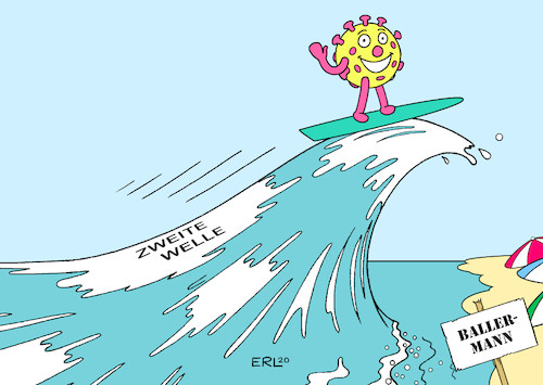 Cartoon: Zweite Welle Balearen (medium) by Erl tagged politik,corona,virus,pandemie,lockdown,öffnung,lockerung,zweite,welle,urlaub,reisen,balearen,mallorca,ballermann,surfen,surfbrett,wellenreiten,karikatur,erl,politik,corona,virus,pandemie,lockdown,öffnung,lockerung,zweite,welle,urlaub,reisen,balearen,mallorca,ballermann,surfen,surfbrett,wellenreiten,karikatur,erl