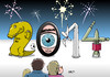 Cartoon: 2014 (small) by Erl tagged silvester,2013,neujahr,2014,jahreswechsel,jahr,groko,große,koalition,cdu,csu,spd,usa,geheimdienst,nsa,energiewende,windkraft,windrad,krieg,terror,menschen,familie,feuerwerk,karikatur,erl