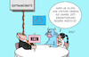 Cartoon: 20 Jahre EU-Osterweiterung (small) by Erl tagged politik,20,jahre,eu,osterweiterung,2004,neu,mitglieder,polen,tschechien,estland,lettland,litauen,slowakei,slowenien,malta,zypern,ungarn,ministerpräsident,viktor,orban,blockade,erpressung,extrawurst,extrawürste,feier,europa,stier,karikatur,erl