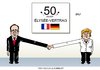 Cartoon: 50 Jahre Elysee-Vertrag (small) by Erl tagged elysee,vertrag,frankreich,deutschland,freundschaft,50,fünfzig,jahre,achse,paris,berlin,präsident,francois,hollande,bundeskanzlerin,angela,merkel,distanz