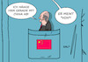 Cartoon: Abhängen (small) by Erl tagged politik,bundeskanzler,olaf,scholz,besuch,reise,china,diktator,xi,jinping,wirtschaft,markt,handel,abhängigkeit,kritik,menschenrechte,aggression,taiwan,hemd,tasche,zusammen,abhängen,karikatur,erl