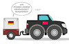 Cartoon: Abhängigkeit (small) by Erl tagged politik,berlin,deutschland,china,regierungskonsultationen,gespräche,bundeskanzler,olaf,scholz,ministerpräsident,li,qiang,handel,wirtschaft,abhängigkeit,reduzierung,auto,anhänger,karikatur,erl