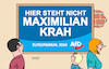 Cartoon: AfD-Wahlplakat (small) by Erl tagged politik,mitarbeiter,kandidat,europawahl,maximilian,krah,afd,verdacht,spionage,china,geheimdienst,agent,ablehnung,rücktritt,rechtsextremismus,sympathie,diktatur,wahlkampf,ohne,spitzenkandidat,wahlplakat,karikatur,erl